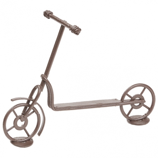 Miniatyr - Sparkcykel av Metall - Brun - 10 cm