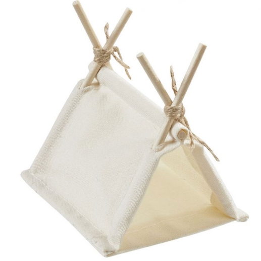 Miniatyr Tält - Vit Textil - 10 x 8 x 8 cm