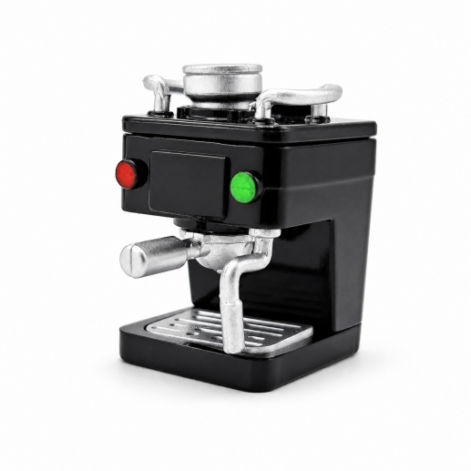 Miniatyr Espresso Maskin 3x2 cm Svart och Silver