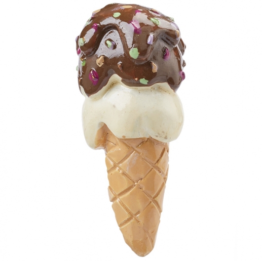 Miniatyr Glass VitBrun 4,5 cm Vit/Brun till scrapbooking, pyssel och hobby