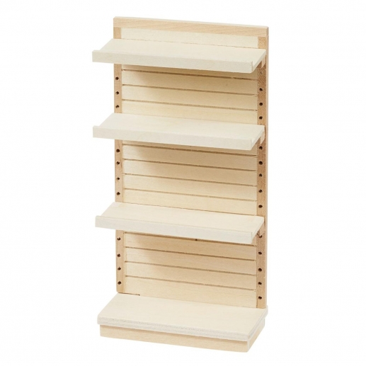 Miniatyr Hylla i trä 16 cm med justerbara hyllplan