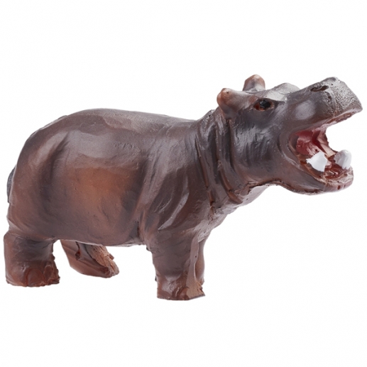 Miniatyrfigur Flodhäst Brun 4 cm till scrapbooking, pyssel och hobby