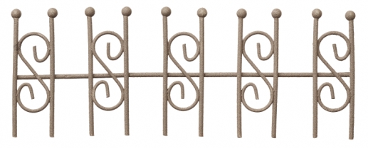 Miniatyr Staket - 17x6,5 cm - Brun Metall