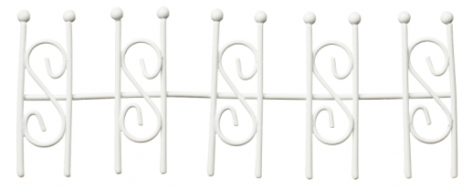 Miniatyr Staket - 17x6,5 cm - Vit Metall