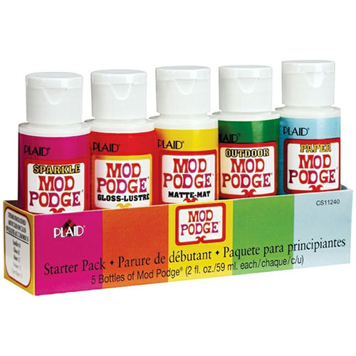 Mod Podge Starter Pack Sparkle, Matt, Blank, Paper, Outdoor 5 x 59 ml Decoupage