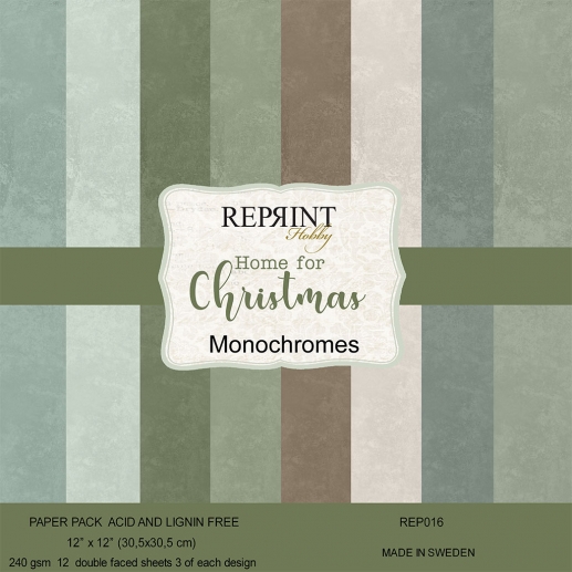 Paper Pad 12x12 - Home For Christmas Monochromes - Reprint