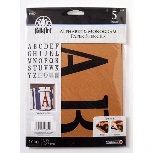 Monogram Papier Stencil FolkArt Serif Font Letters 12,7 cm Bokstavsschablon
