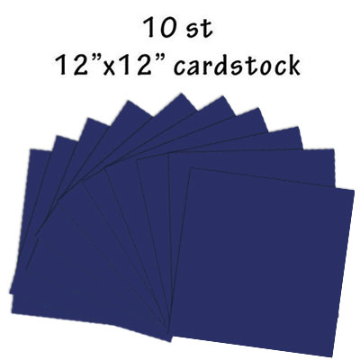 Paket Pris 10 st släta cardstock 30,5x30,5 Mörkblå 12"x12"