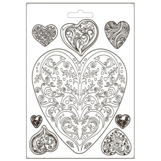 Texture Impression Mould Stamperia You and Me Hearts