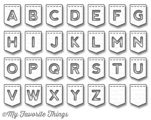 My Favorite Things Dies Stitched Banner Alphabet Alfabet