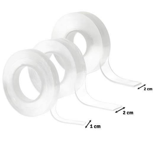 Nano Tejp - 3 Rullar - Transparent Dubbelhäftande Tejp