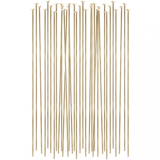 Pärlnålar 30 st Platt Topp 50mm Förgylld Pärlnål Ögonnål