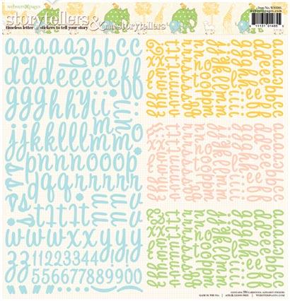 Alfabet 12”x12” Stickers Storytelller New Beginnings Webster’s Pages Siffror Klistermärken