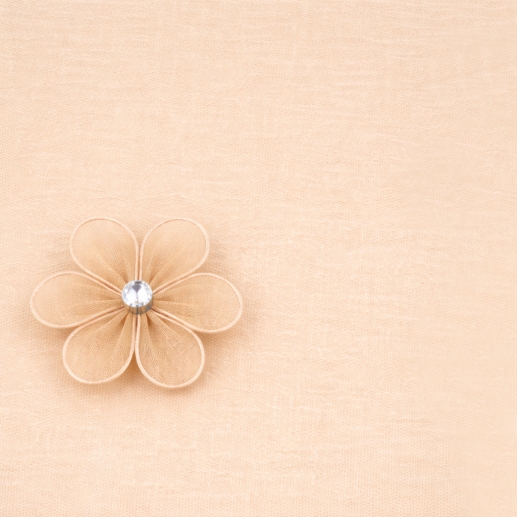 Nylon Tyg, Nylonblomma, Stocking Flowers, Textilblomma Beige