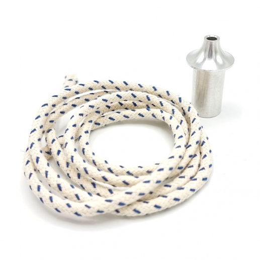 Oljelampsmunstycke i aluminium och 1 meter oljelampsveke