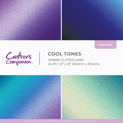 Paper Pad 12x12 Tum - Ombre Glitter Cool Tones - Crafter's Companion