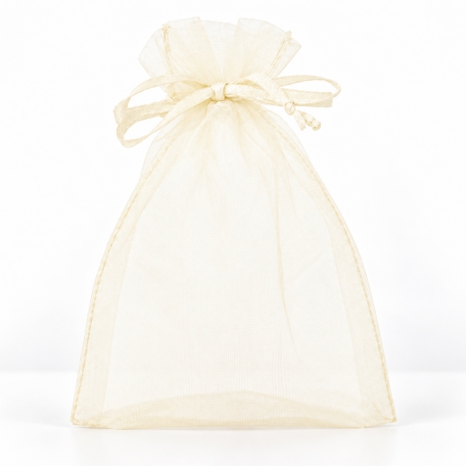 Organzapåsar Creme Wedding Bröllop 13x10 cm 12 st Organzapåse