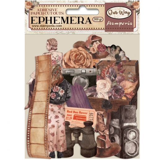 Ephemera Die Cuts Stamperia Our Way 44 st Pappersfigurer