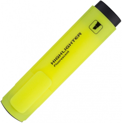 Överstrykningspenna med gul fluorescerande färg