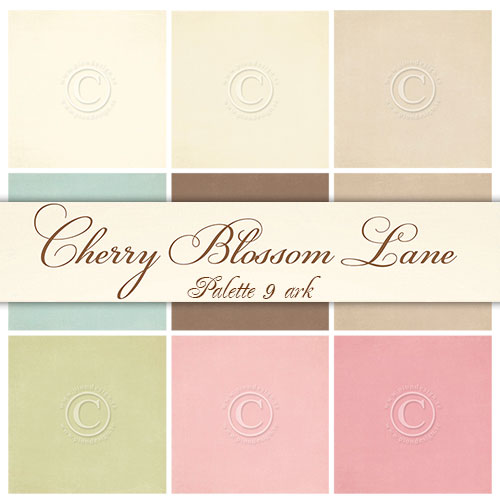 Cardstock Paket Pion Palette Cherry Blossom Lane 9 ark Design