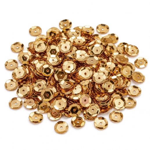 Paljetter Guld 6 mm 1200 st Champagne till scrapbooking, pyssel och hobby