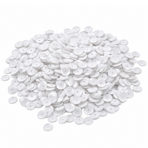 Paljetter Vita 6 mm 1200 st till scrapbooking, pyssel och hobby