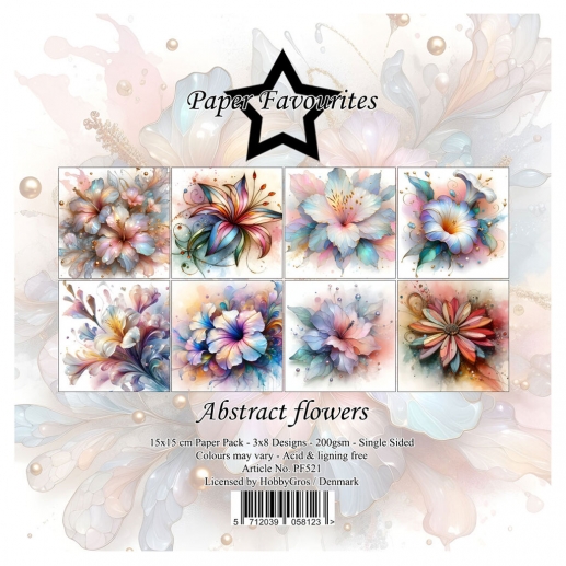 Paper Pad 6x6 - Abstract Flowers - Paper Favourites - 24 ark