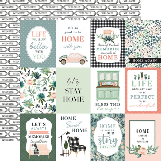 Papper Carta Bella - Gather At Home - 3x4 Journaling Cards