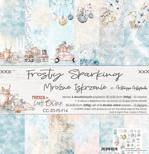 Paper Pack Craft Clock - Frosty Sparkling - 12x12 Tum