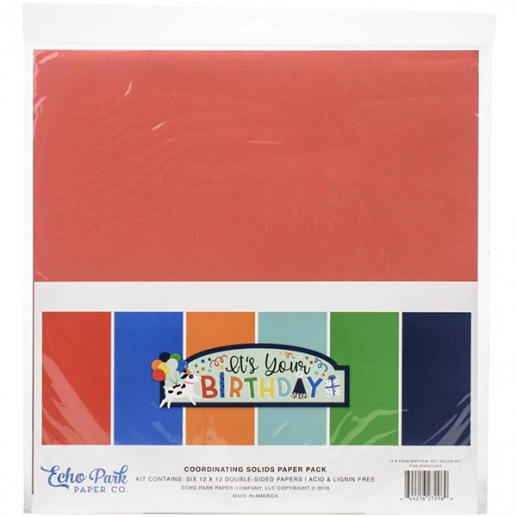 Paper Pack Echo Park - It's Your Birthday Blue - Solids