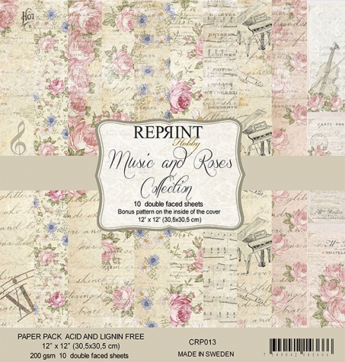 Paper Pack Reprint Music and Roses 12x12 Tum