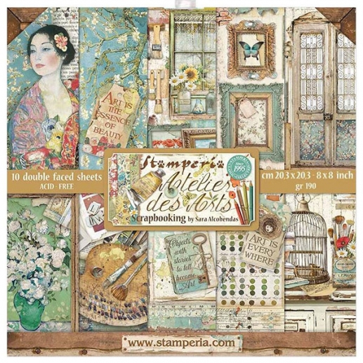 Paper Pack Stamperia - Atelier des Arts - 8x8 Tum