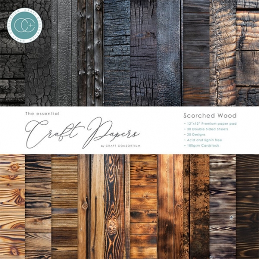 Paper Pad 12x12 - Craft Consortium - Scorched Wood