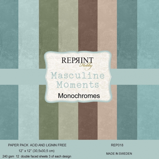 Paper Pad 12x12 - Masculine Monochromes - Reprint