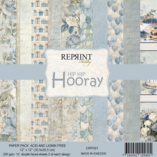 Paper Pad 12x12 - Hip Hip Hooray - Reprint