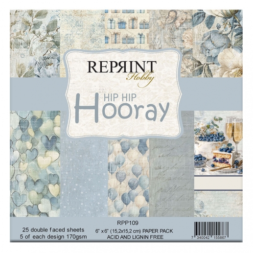 Paper Pad 6x6 - Hip Hip Hooray - Reprint