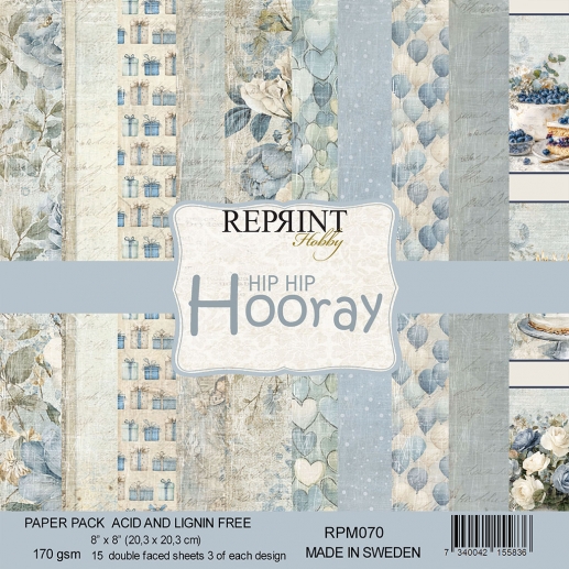 Paper Pad 8x8 - Hip Hip Hooray - Reprint
