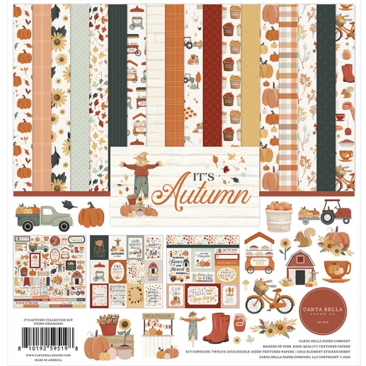 Paper Pad Carta Bella - It's Autumn - 12x12 Tum + Stickers