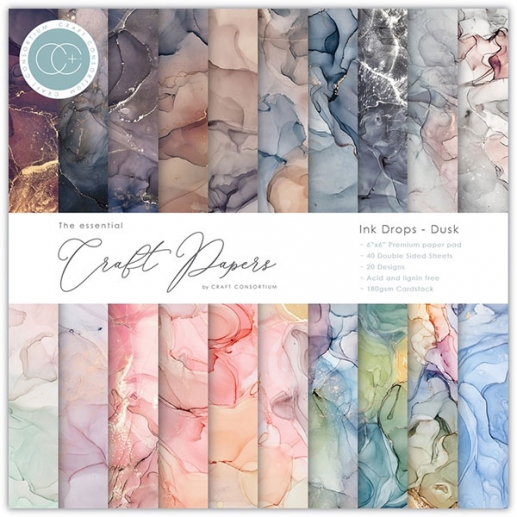 Paper Pad Craft Consortium - Ink Drops Dusk - 6x6 Tum