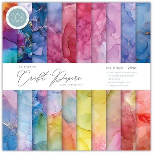 Paper Pad Craft Consortium - Ink Drops Vivid - 6x6 Tum