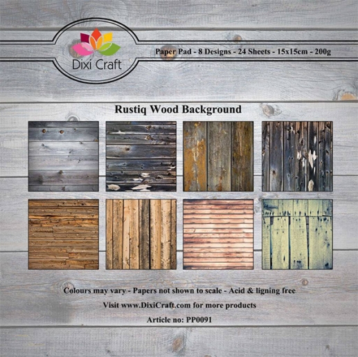 Paper Pad Dixi Craft 6x6 - Rustiq Wood Background - 24 ark