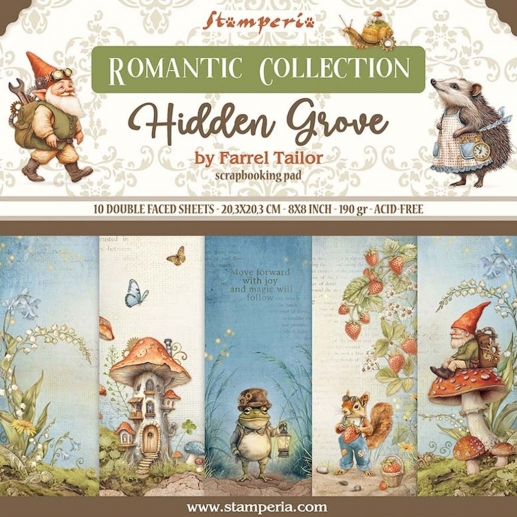 Paper Pad Stamperia 8x8 Tum - Hidden Grove