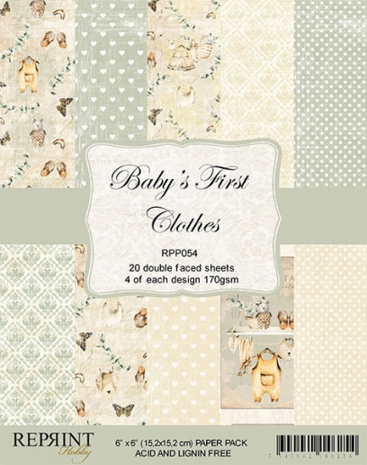 Paper Pad Reprint - Baby´s First Clothes - 6x6 Tum