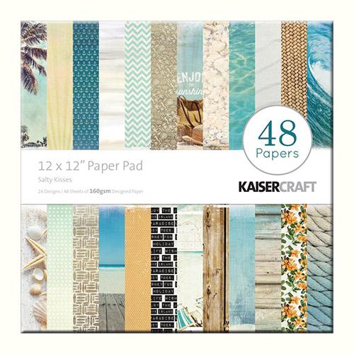 Paper Pad 12”x12” Kaisercraft Sandy Toes Salty Kisses 48 ark Scrapbooking Papper