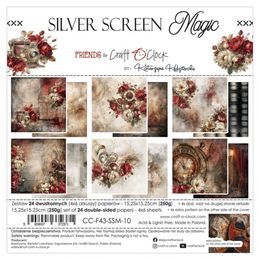 Paper Pad 6x6 - Craft O Clock - Silver Screen Magic