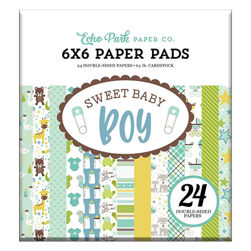 Paper Pad 6´x6´ Sweet baby Boy Echo Park Pappersblock 4 8 Tum