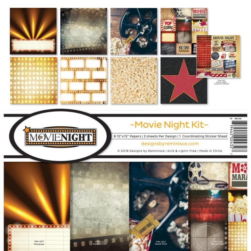 Paper Kit 12x12 - Reminisce - Movie Night
