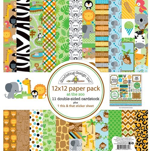 Paper Pack Doodlebug - At the Zoo - 12x12 Tum