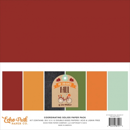 Paper Pack Echo Park - My Favorite Fall - Coordinating Solids