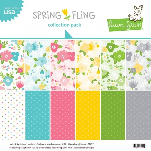 Paper Pack Lawn Fawn Spring Fling 12x12 Tum Cardstock Scrapbooking